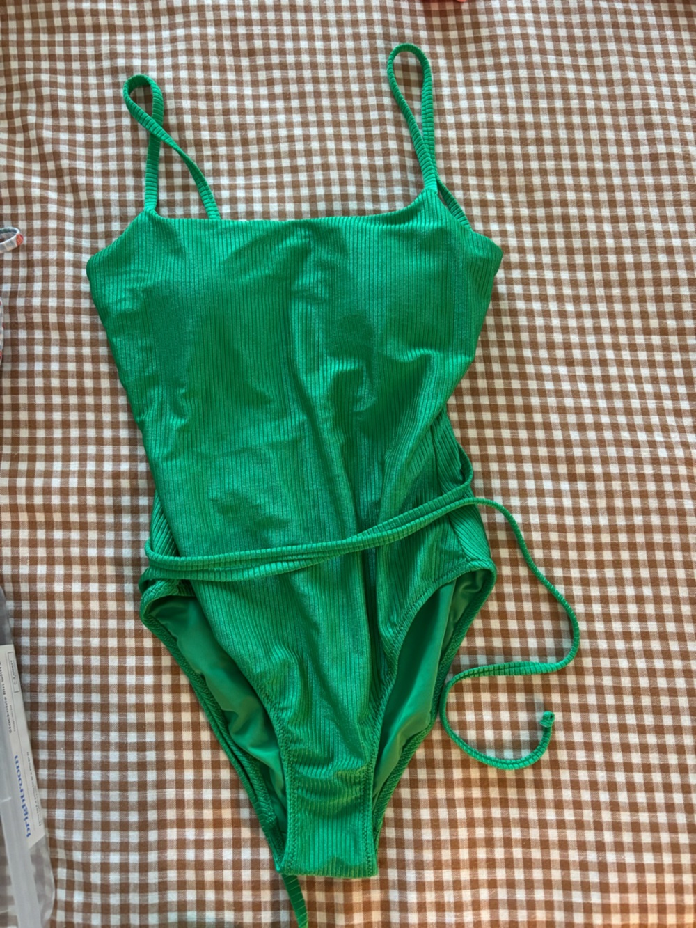 aerie vibrant Green Lace-Up Back One-Piece Swimsuit